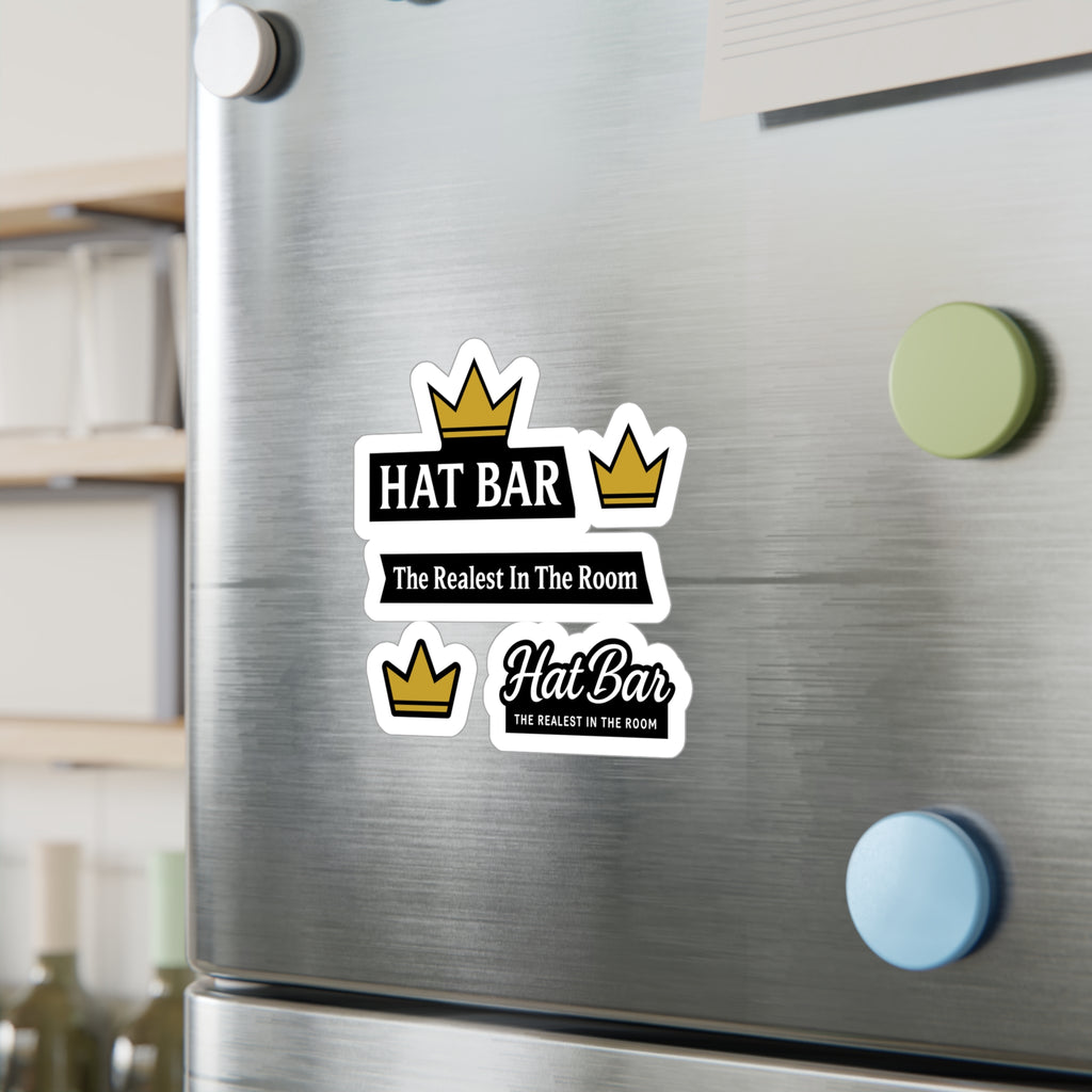 Hat Bar Vinyl Sticker Pack — "The Realest In The Room" Kiss-Cut Decals (Crowns)