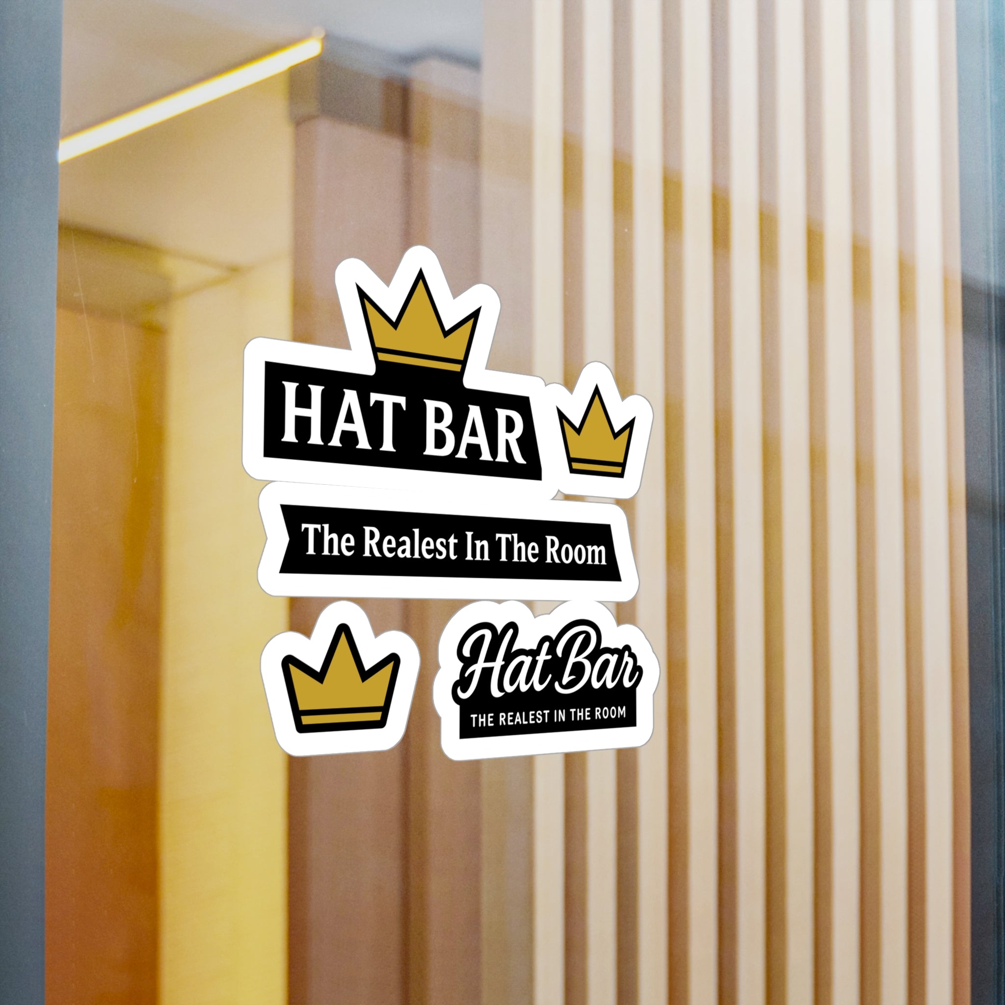 Hat Bar Vinyl Sticker Pack — "The Realest In The Room" Kiss-Cut Decals (Crowns)