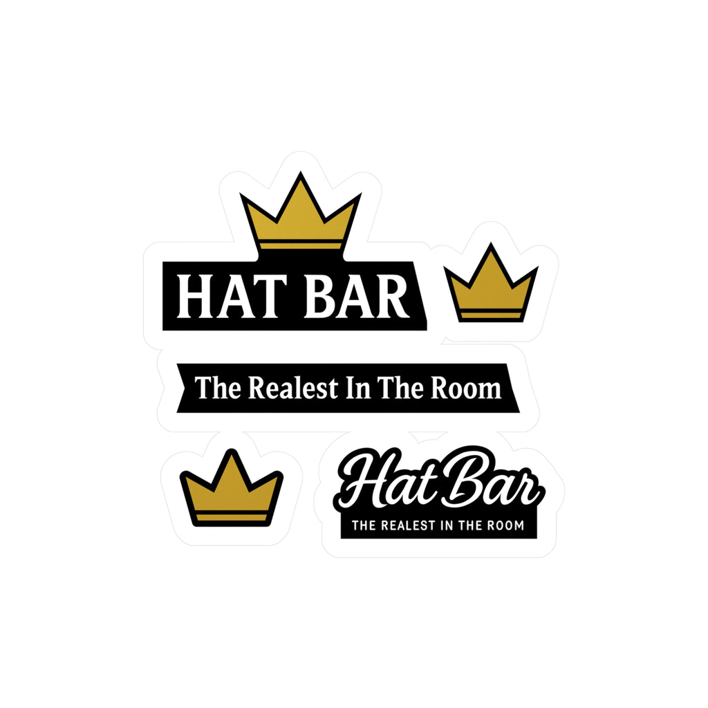 Hat Bar Vinyl Sticker Pack — "The Realest In The Room" Kiss-Cut Decals (Crowns)